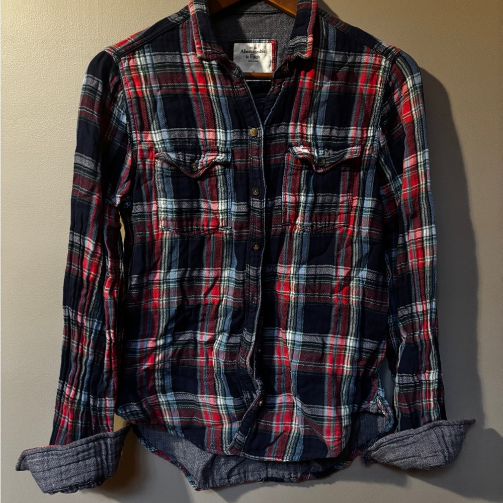 Abercrombie & Fitch Red and Blue Plaid Shirt